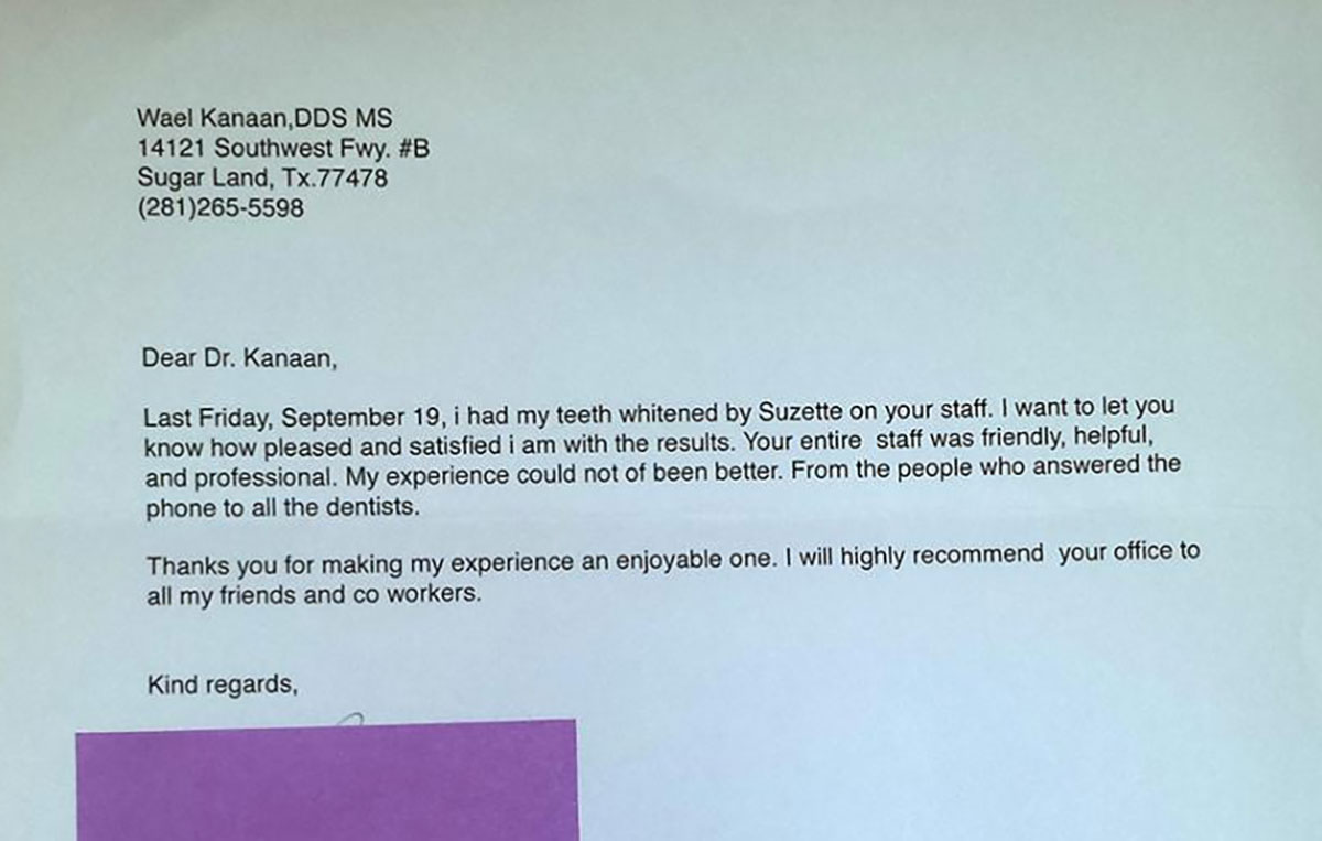 A letter from a patient