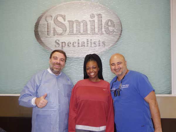 Happy patient with implant houston